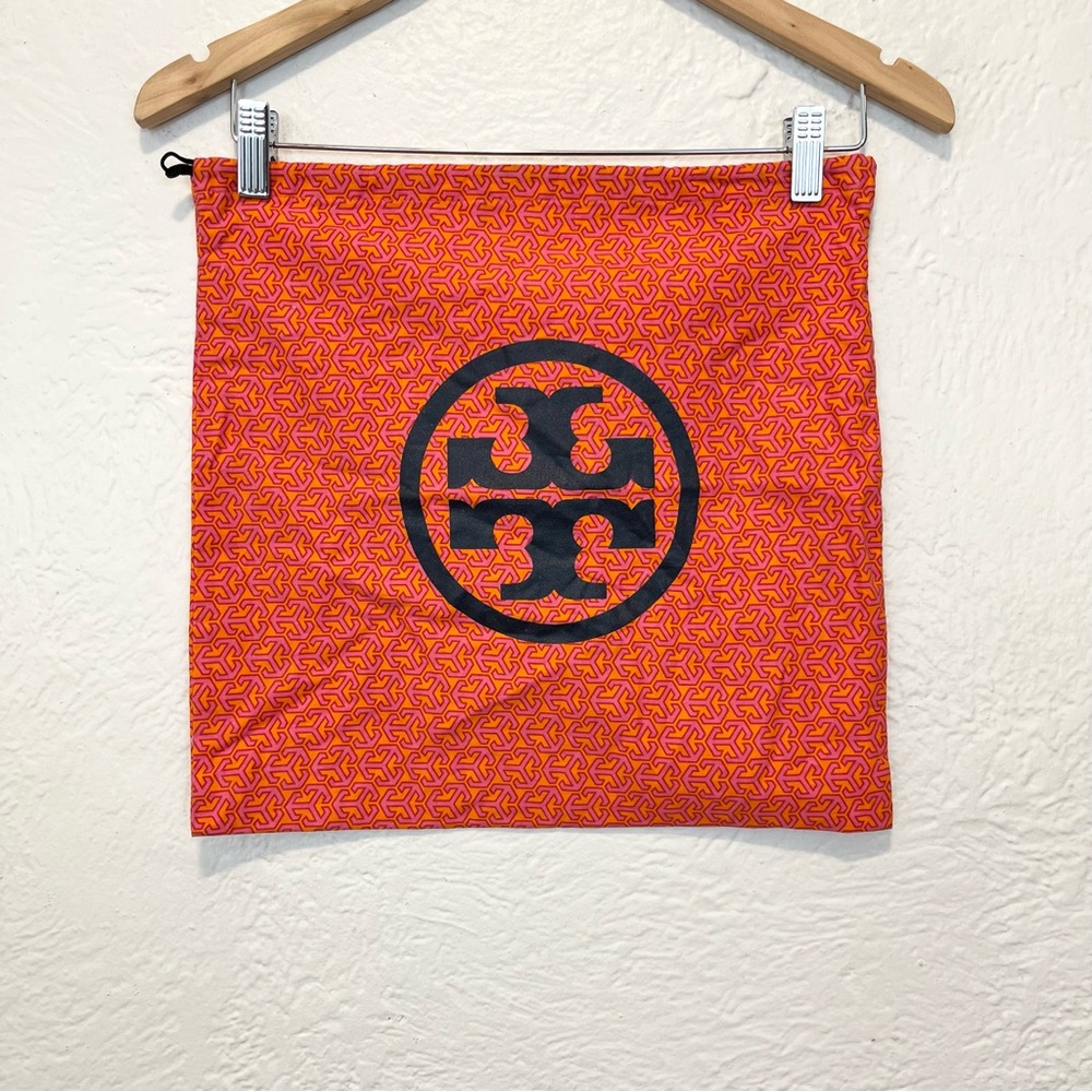 Tory Burch Dust Bag Orange Pink Logo 14.5x14.5in Bag Shoes - Picture 1 of 6